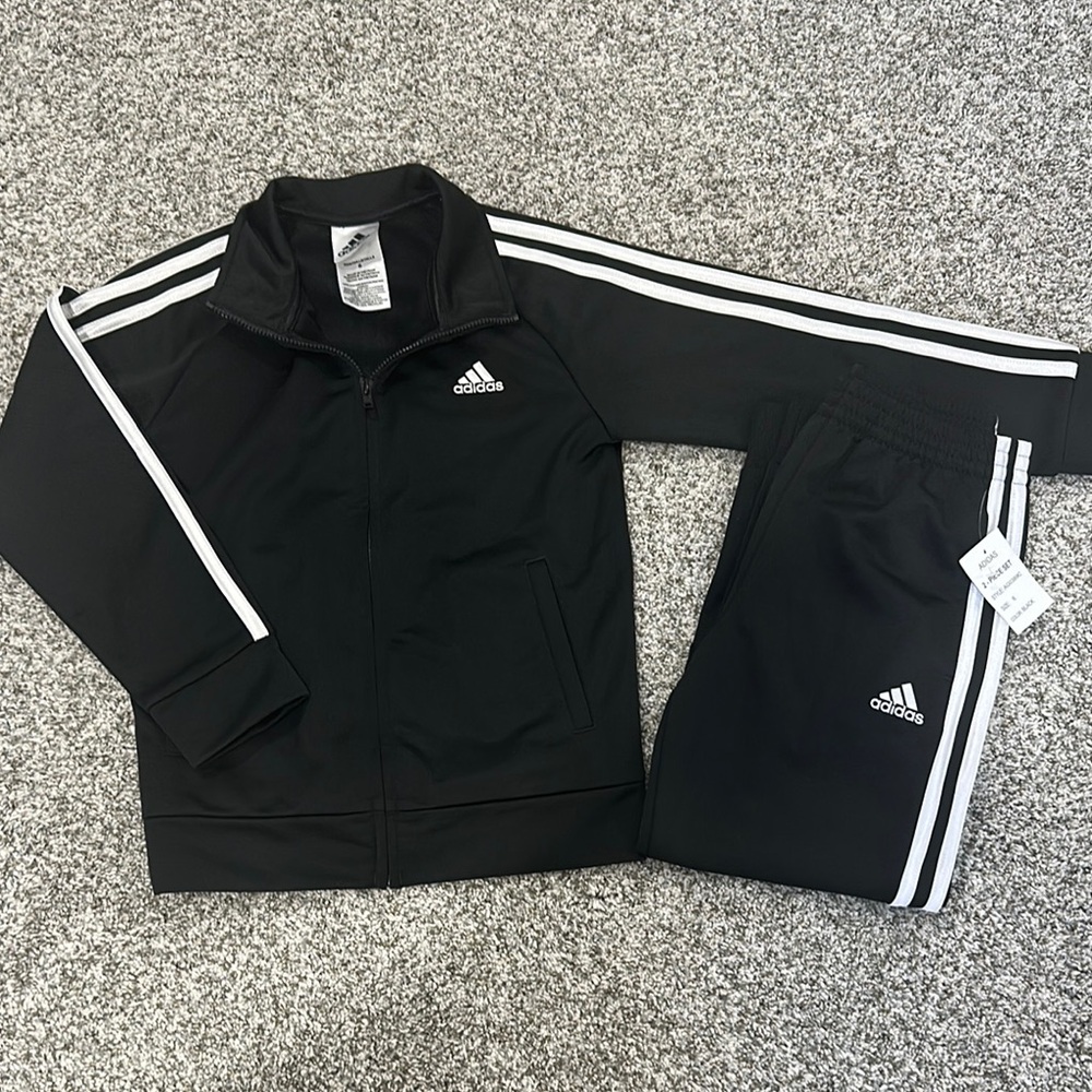 Adidas Black and White Athletic Tracksuit
